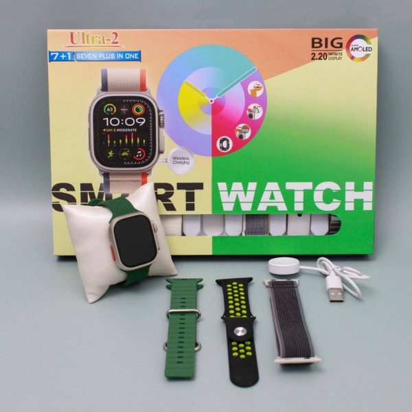 7+1 Ultra 2 Smart Watch – 50mm IPS Display (Random Color)