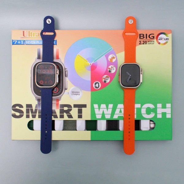 7+1 Ultra 2 Smart Watch – 50mm IPS Display (Random Color)